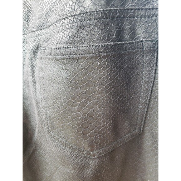 $118 Eric Jenny Jean Sz 4 Tummy Control Textured MID Rise Black Snakeskin Pants - Picture 11 of 14